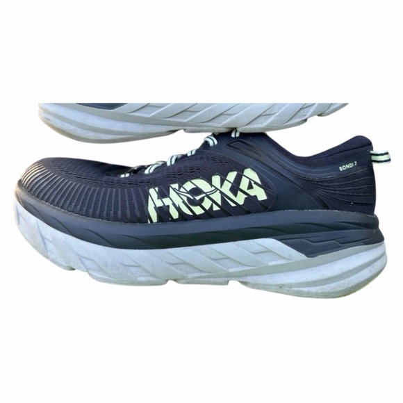 HOKA Bondi 7 Men’s Size 9 – Black/Yellow – Excellent Cushioning - Picture 7 of 13